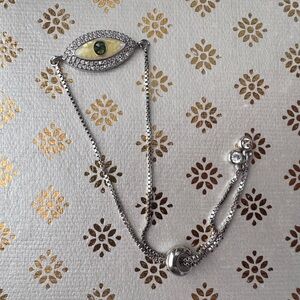 Elegant Silver Evil Eye Bracelet